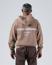 Kingz HQ V2 Hoodie - Straight Back View - Full Centered Kimonos Back Print - Taupe - Men's BJJ Hoodie