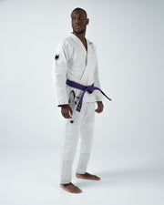 Kingz Nano 3.0 BJJ Gi White - Athlete Wearing Kimono Training Session Lifestyle Shot