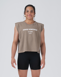 HQ Women's Crop Tank Brown from Kingz