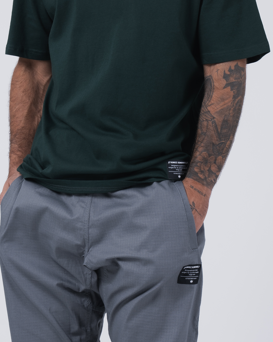 Kingz Casual Rip Stop Men's Gi Pants - Grey