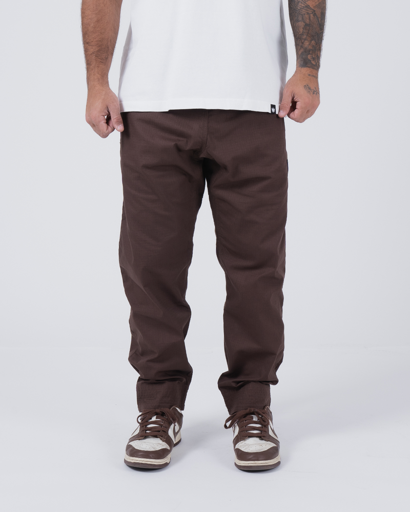 Kingz Casual Rip Stop Men's Gi Pants - Brown