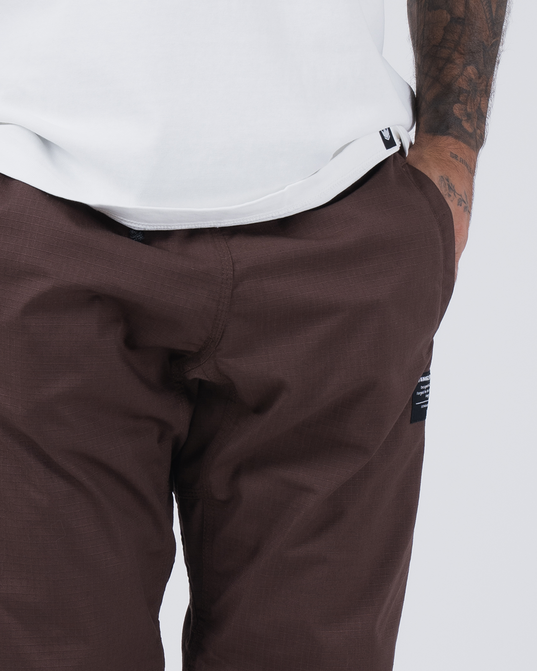 Kingz Casual Rip Stop Men's Gi Pants - Brown