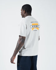 Kingz Flag Tee - Back View - KINGZ Est 2011 Flag Graphic Back Print - White BJJ Premium T-Shirt