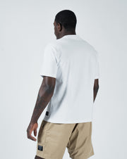 Kingz Kore V2 Tee - Back View - Relaxed Fit Shown - White Heavyweight BJJ Casual T-Shirt