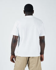 Kingz Kore V2 Tee - Full Body Back View - Clean Minimal Back - White Heavyweight BJJ Lifestyle Tee