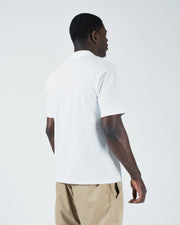 Kingz Kore V2 Tee - Side Profile Back View - White Heavyweight BJJ Cotton Premium Casual Tee