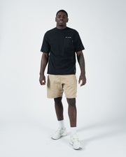 Kingz Jiu Jitsu Squad V2 Tee - Full Body Lifestyle Shot - Black BJJ Pigment Dye Cotton Premium Tee