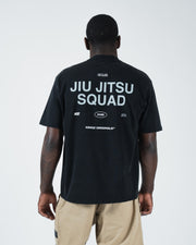Kingz Jiu Jitsu Squad V2 Tee - Full Body Back View - Squad Back Print - Black BJJ Cotton Pigment Dye Tee