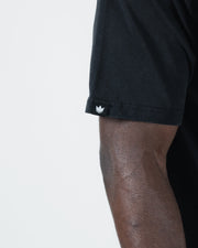 Kingz Jiu Jitsu Squad V2 Tee - Sleeve Crown Label Detail - Woven Crown Tag - Black BJJ Premium Cotton Tee