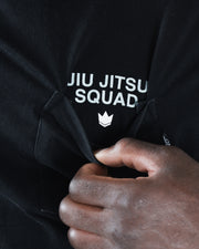 Kingz Jiu Jitsu Squad V2 Tee - Chest Pocket Detail - JIU JITSU SQUAD Crown Emblem - Black BJJ Casual Tee
