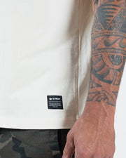 Kingz Kore V2 Tee - Inside Woven Label Detail - Brand Tag Close-Up - Beige BJJ Premium T-Shirt Quality