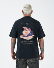 Kingz Jiu Jitsu Motion Tee - Full Body Back View - Motion Grappling Graphic Back Print - Black BJJ Tee