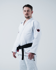 Kingz Ultralight 2.0 BJJ Gi White - Angled Front View Lightweight Competition Kimono