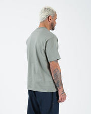 Kingz Kore V2 Tee - Side Profile Front View - Mossy Green 230 GSM Heavyweight BJJ Lifestyle Tee