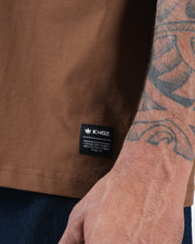 Kingz Kore V2 Tee - Inside Label Close-Up - KINGZ Premium Crafted Gear Brand Tag - Brown BJJ Tee