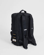 Kingz Tactical Backpack Black - Back View - Padded Straps KINGZ Lettering Patches - BJJ Gear Backpack