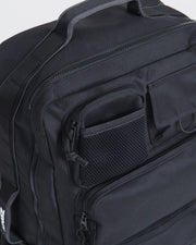 Kingz Tactical Backpack Black - Top Front Detail - Handle Mesh Pocket Zip Compartments BJJ Gear Bag