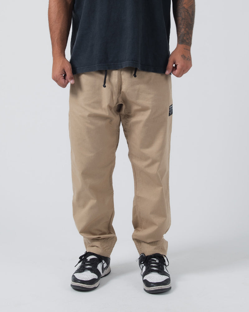 Kingz Casual Rip Stop Men's Gi Pants - Khaki