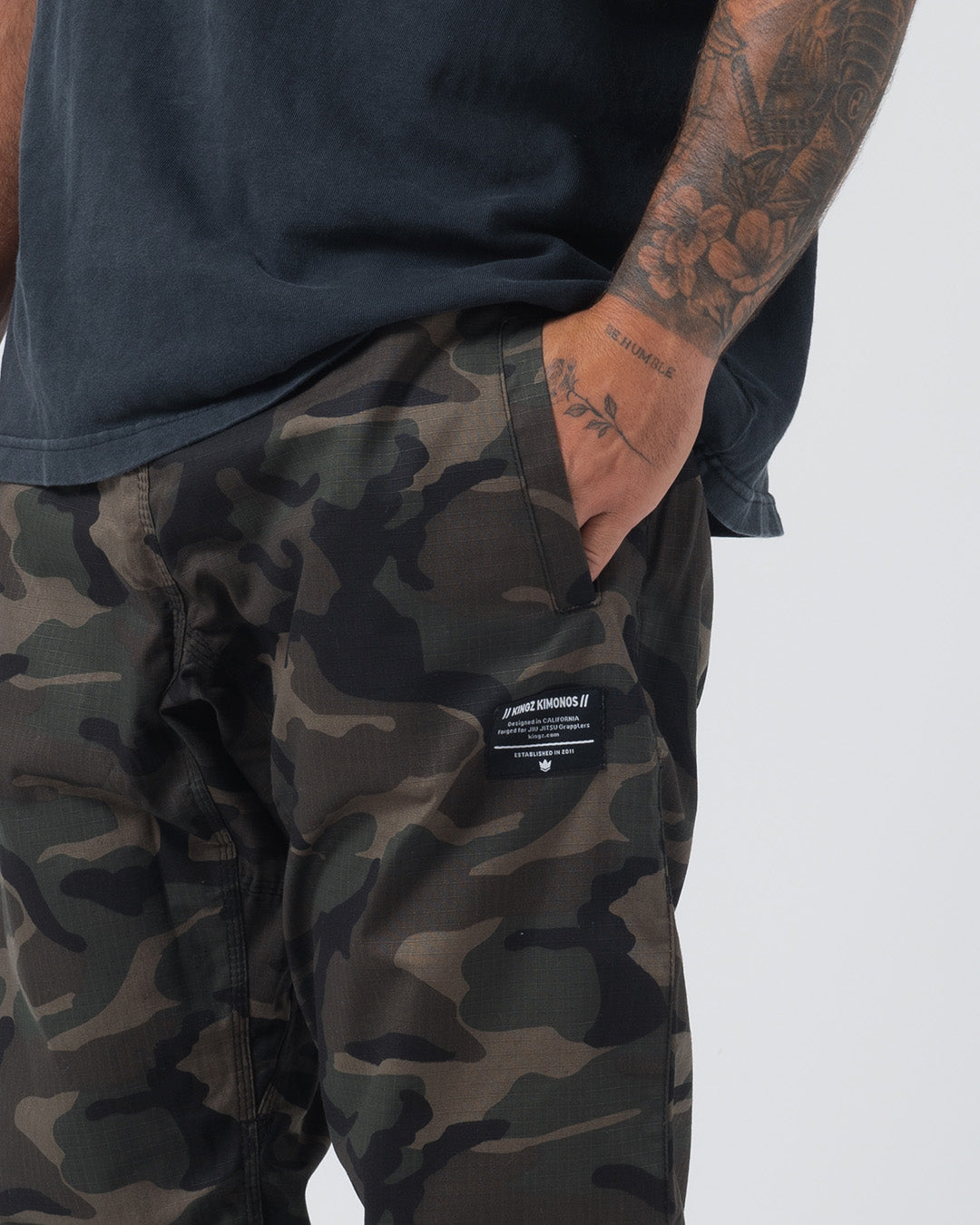 Kingz Casual Rip Stop Men's Gi Pants - Camo