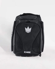 Kingz Convertible Backpack 2.0 Black - Front View - Crown Logo KINGZ Branding Multiple Pockets BJJ Bag