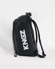Kingz Convertible Backpack 2.0 Black - Side Profile View - KINGZ Lettering Dual Zipper BJJ Gear Bag