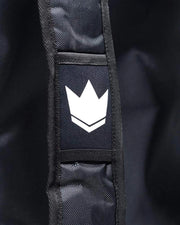 Kingz Convertible Backpack 2.0 Black - Crown Logo Embroidery Close-Up - Zipper Strip Detail BJJ Bag
