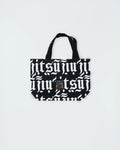 Kingz Jiu Jitsu Typo Eco Bag - Front View - Black Canvas with Gothic All-Over Jiu-Jitsu Typography