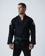 Kingz Classic 3.0 BJJ Gi Black - Full Body Front View Complete Black Gi Set Athlete Wearing