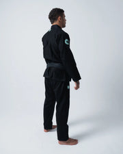 Kingz Classic 3.0 BJJ Gi Black - 3/4 Front Angle Athlete in Full Gi Competition Ready