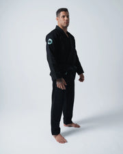 Kingz Classic 3.0 BJJ Gi Black - Lifestyle Side View Detail Collar Sleeve Embroidery