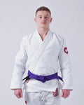 Kingz Classic 3.0 BJJ Gi White - 450gsm Pearl Weave Plus Single Piece Fabric Kimono Front View