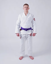 Kingz Classic 3.0 BJJ Gi White - Full Body Front View Athlete Wearing White Kimono