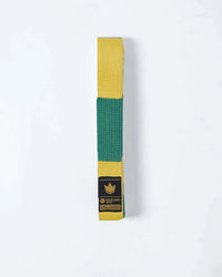 Kingz Gold Label V2 BJJ Belt - Yellow Green Full View - Youth Transitional Brazilian Jiu-Jitsu Belt