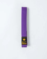 Kingz Gold Label V2 Jiu Jitsu Belt - Purple Belt Full View - Premium BJJ Rank Belt