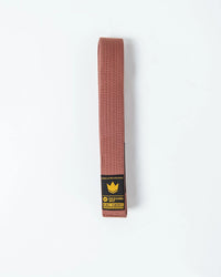 Kingz Gold Label V2 Jiu Jitsu Belt - Brown Belt Full View - Premium BJJ Rank Belt