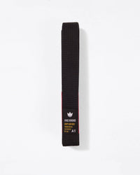 Kingz Comp Light Belt - Black Belt Full View - Lightweight Premium Crafted BJJ Rank Belt