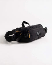 Kingz Cross Body Bag Black - Front View - Hip Pack Adjustable Straps KINGZ Badge Gold Accents BJJ Bag