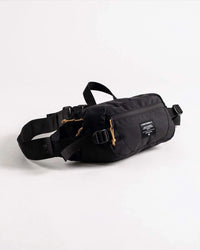 Kingz Cross Body Bag Black - Front View - Hip Pack Adjustable Straps KINGZ Badge Gold Accents BJJ Bag