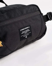 Kingz Cross Body Bag Black - KINGZ KIMONOS Badge Close-Up - Designed in California BJJ Forged for Grapplers