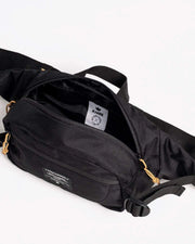 Kingz Cross Body Bag Black - Interior Open View - KNGZ Interior Label Main Compartment BJJ Hip Pack