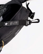 Kingz Cross Body Bag Black - JIU JITSU ROYALTY Key Clip Close-Up - Carabiner Attachment BJJ Hip Bag