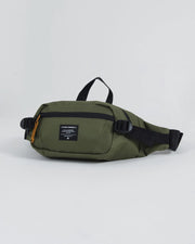 Kingz Cross Body Bag Military Green - Angled Front View - Roomy Hip Pack KINGZ Kimonos Label BJJ Bag