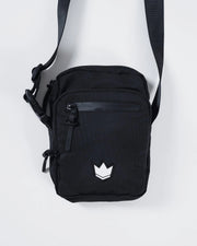 Kingz Side Bag Black - Front View - Compact Crossbody Bag with Crown Logo - BJJ Training Carry Bag