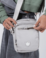 Kingz Side Bag Cream - Zipper Access Close-Up - Opening Front Pocket Crown Logo Detail BJJ Bag