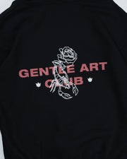 Kingz Gentle Art Club Hoodie - Back Graphic Close Up - Pink Scorpion and Rose Print - Black - Men's BJJ Hoodie