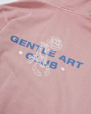 Kingz Gentle Art Club Hoodie - Back Graphic Close Up - Scorpion and Rose Club Print - Muted Pink - Men's BJJ Hoodie