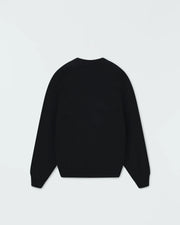 Kingz Kore V2 Crewneck - Flat Lay Back - Plain Back Panel and Ribbed Hem - Black - BJJ Streetwear Crewneck