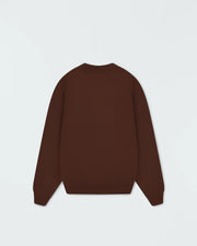 Kingz Kore V2 Crewneck - Flat Lay Back - Plain Back Panel and Ribbed Hem - Brown - BJJ Streetwear Crewneck