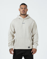 Kingz Box Hoodie - Front View - Model Wearing Kingz Box Chest Logo - French Oak - Men's BJJ Hoodie