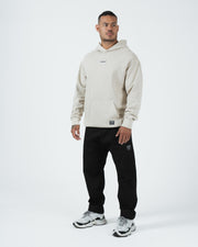 Kingz Box Hoodie - Lifestyle Shot - Full Length Front Streetwear Style - French Oak - Men's BJJ Hoodie